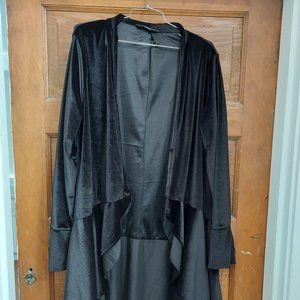 Zaful Velvet Open Front Layered Jacket
